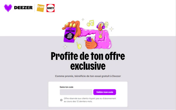 Activer un code Deezer Fnac Darty