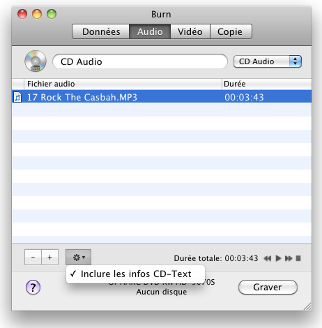 graver de la musique de deezer sur cd via Burn