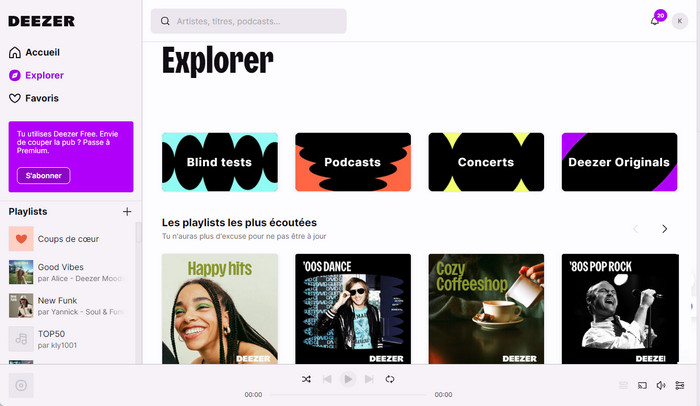 Découverte musicale Deezer