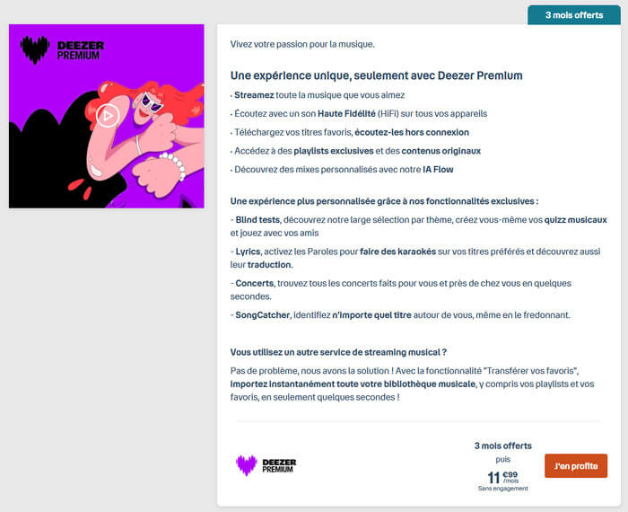 Bénéficier Deezer 3 mois gratuit via Bouygues