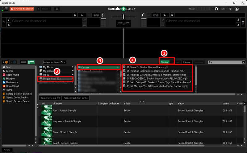 Trouver les musiques Deezer téléchargées dans Serato DJ