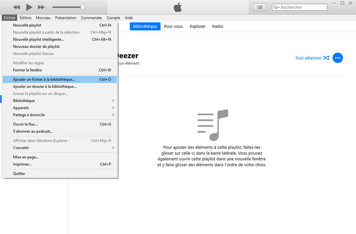 Ajouter de la musique Deezer