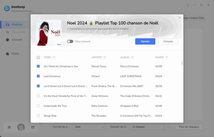 Ajoutez autant de chansons que vous le souhaitez