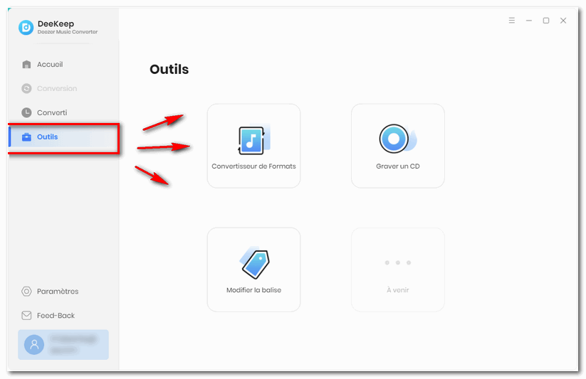 Équipé d'une boîte à outils pratique (convertisseur de format + éditeur de balise ID3 + graveur de CD)