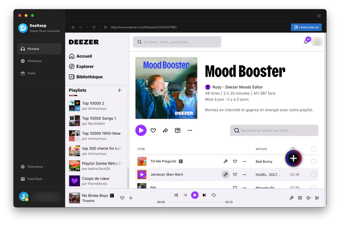 Lancer DeeKeep Deezer Music Converter sur Mac