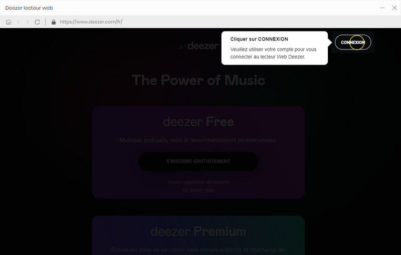 Ouvrez DeeKeep et connectez-vous à votre compte Deezer